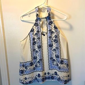 Blue Rain choker blouse